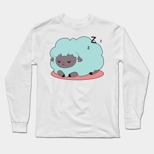 cute green pacefully sleeping sheep Long Sleeve T-Shirt